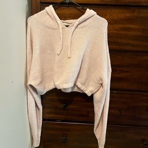 fuzzy cropped hoodie